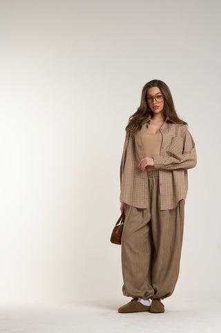 CAMICIA BEIG&BROWM