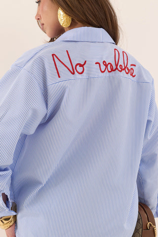 CAMICIA A RIGHE " NO VABBE' "