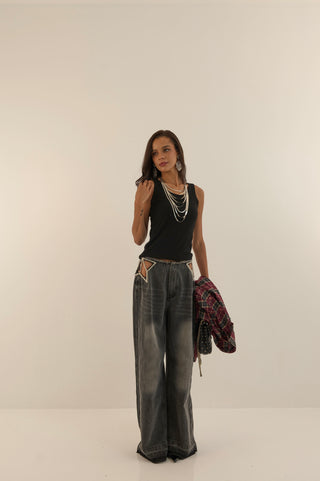 JEANS CUT-OT TIFFANY NERO