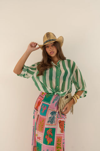CAMICIA TUCSON RIGHE VERDE