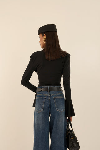 WIDE LEG CON CINTURA DENIM JEANS