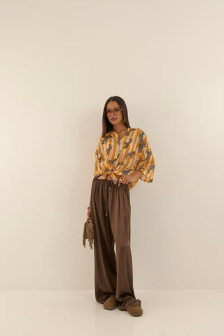 PANTALONE SATIN CIOCCOLATO