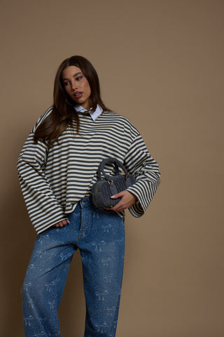 Maglia squadrata a righe MARTINA