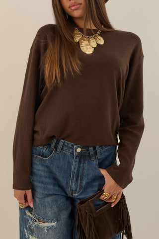 MAGLIA BASIC ALMA MARRONE SCURO