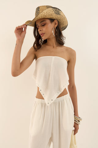 PANTALONE FOULARD WHITE SAND