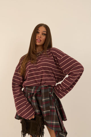 MAGLIA CANDY STRIPE BORDEAUX