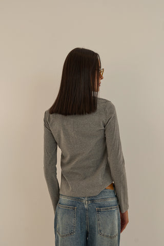 MAGLIA LUNGA BOTTONCINI GRIGIO