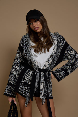 Cardigan Jacquard Black