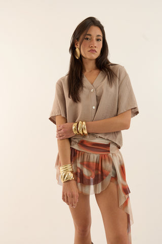 CAMICIA CORTA SABBIA