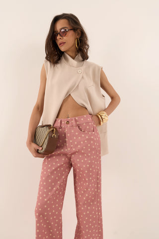 JEANS A POIS BETTY BEIGE