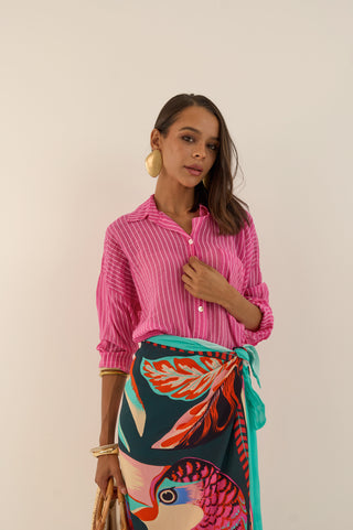 CAMICIA RIGATA FUCSIA