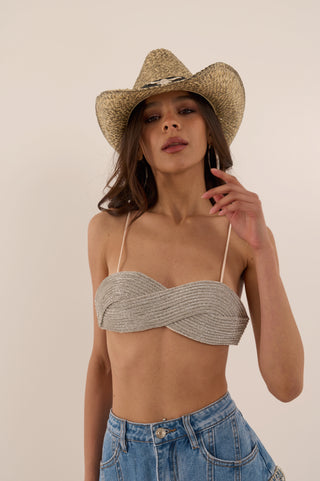 TOP CON STRASS BRINLEY ARGENTO