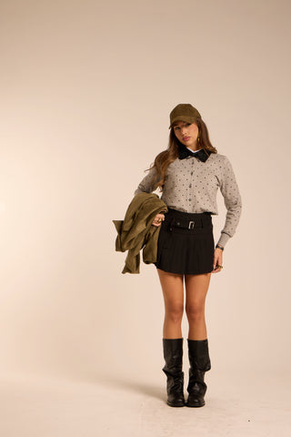 Gonna a pieghe con cintura