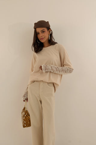 PANTALONE BETTY LISCIO CREMA