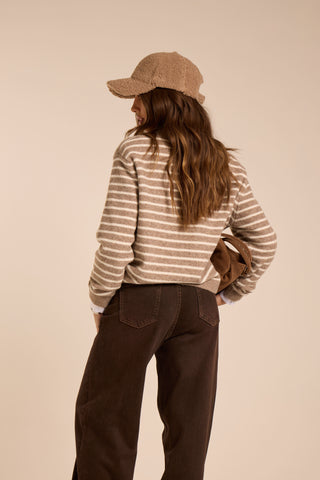 Maglione a righe BEIGE&WHITE