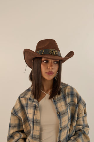 CAPPELLO SUEDE COWBOY MARRONE