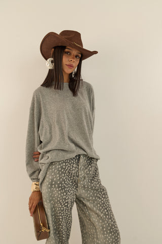 MAGLIA MANICA LUNGA ESSENTIAL GRIGIO