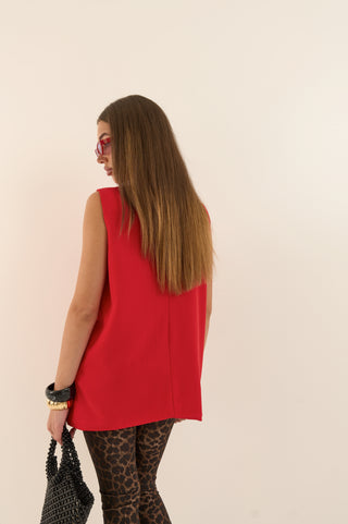 GILET ASIMMETRICO CORE CUT ROSSO