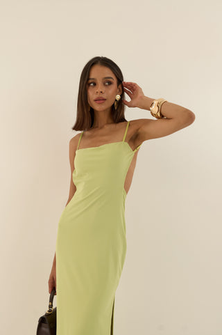 ABITO ELEGANTE ARRICCIATURA MATCHA