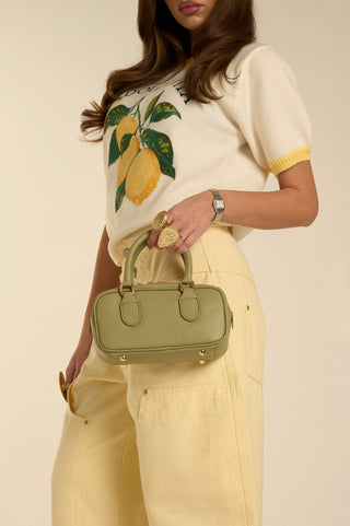 MINI QUILT GREEN LEATHER BAG