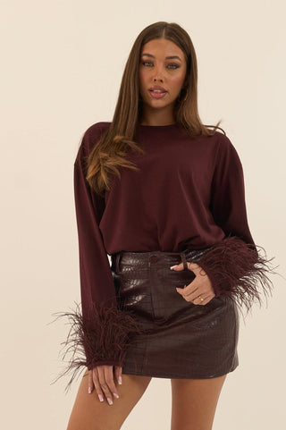 MAGLIA PLUME BURGUNDY