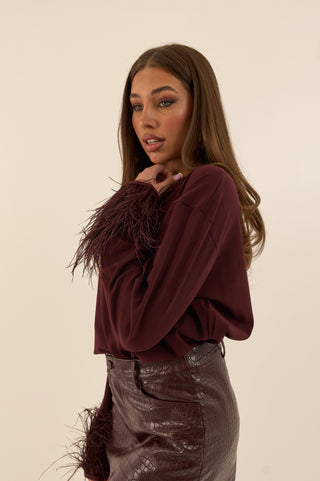MAGLIA PLUME BURGUNDY