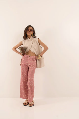 JEANS A POIS BETTY BEIGE