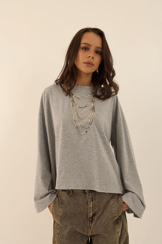 MAGLIA SQUADRATA BEL GRIGIO