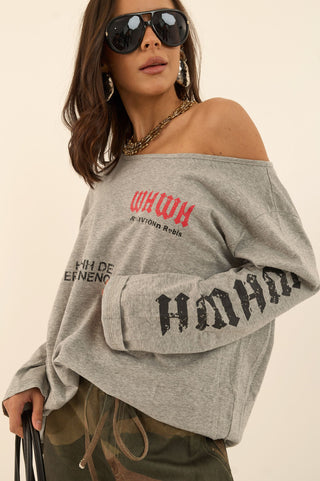 MAGLIA CON SPALLA SCESA "WHWH"