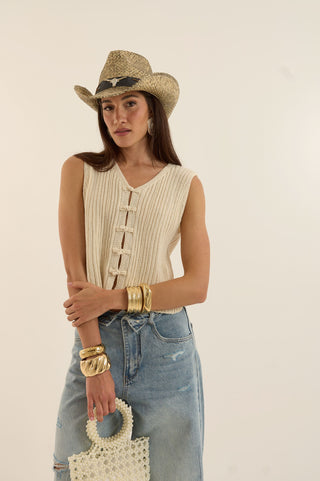 ROMANTIC GILET CREMA