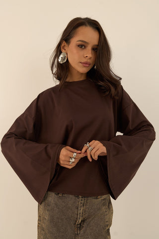 MAGLIA SQUADRATA BEL MARRONE